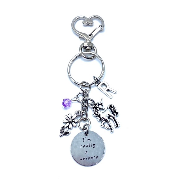 Unicorn Keychain Bag Charm May Be Personalized - Picture 4 of 7
